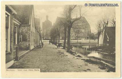 ansichtkaart: Workum, Schil met Herv. Kerk