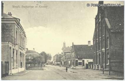 ansichtkaart: Waspik, Postkantoor en Klooster