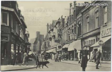 Hilversum, Kerkstraat ansichtkaart: Hilversum, Kerkstraat