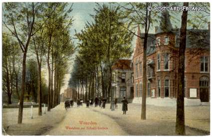 ansichtkaart: Woerden, Westdam en Schalij-fontein