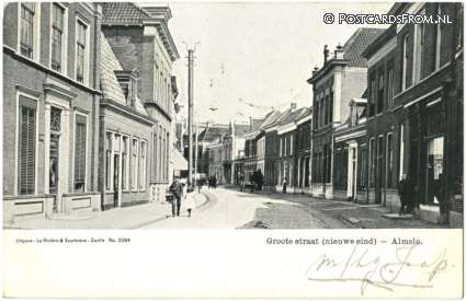 ansichtkaart: Almelo, Groote straat, nieuwe eind