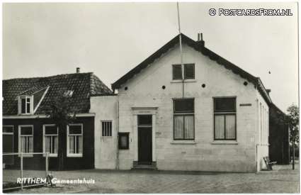 ansichtkaart: Ritthem, Gemeentehuis