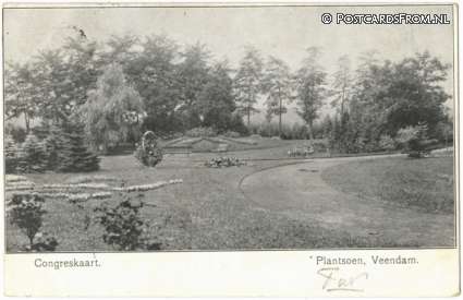 ansichtkaart: Veendam, Plantsoen. Congreskaart
