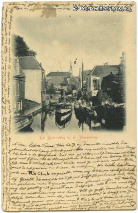ansichtkaart: Appingedam, Het Damsterdiep bij de Vrouwenbrug