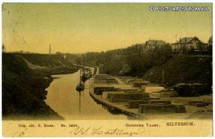 Hilversum, Gooische Vaart ansichtkaart: Hilversum, Gooische Vaart