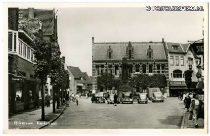 Hilversum, Kerkstraat ansichtkaart: Hilversum, Kerkstraat