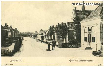 Uithuizermeeden, Burchtstraat ansichtkaart: Uithuizermeeden, Burchtstraat