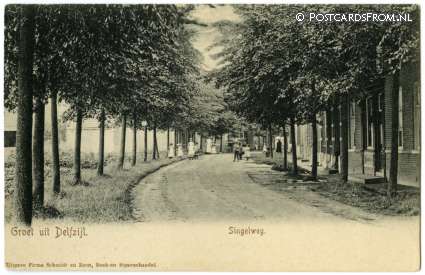 Delfzijl, Singelweg ansichtkaart: Delfzijl, Singelweg
