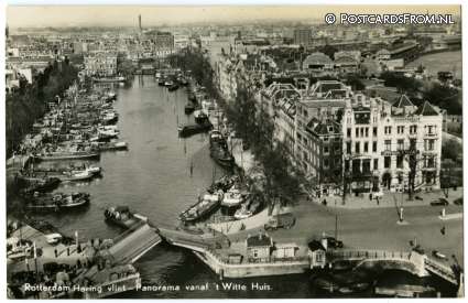 ansichtkaart: Rotterdam, Haring vliet - Panorama vanaf 't Witte Huis