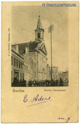 ansichtkaart: Haarlem, Nieuwe Groenmarkt