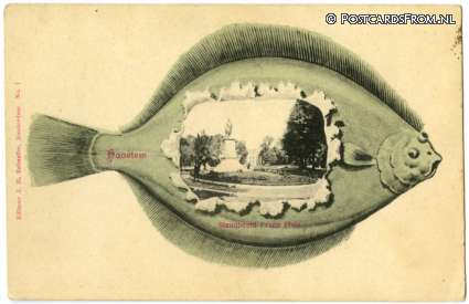 ansichtkaart: Haarlem, Standbeeld Franz Hals
