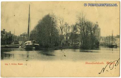 ansichtkaart: Meppel, Stoombootskade