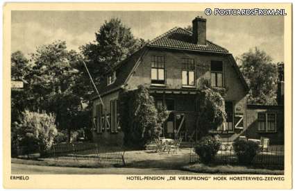 Ermelo, Hotel-Pension 'De Viersprong' hoek Horsterweg-Zeeweg ansichtkaart: Ermelo, Hotel-Pension 'De Viersprong' hoek Horsterweg-Zeeweg