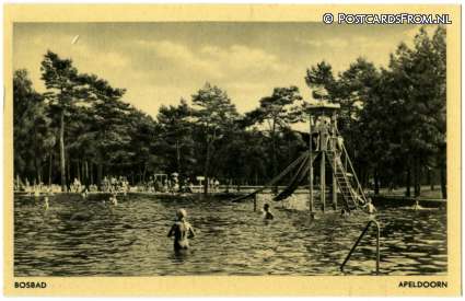 ansichtkaart: Apeldoorn, Bosbad
