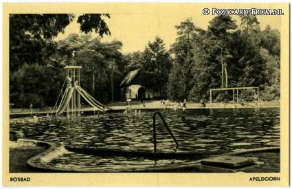 ansichtkaart: Apeldoorn, Bosbad