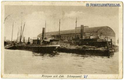 ansichtkaart: Krimpen aan de Lek, Scheepswerf