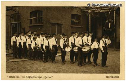 ansichtkaart: Dordrecht, Tamboers- en Pijperscorps 'Jubal'