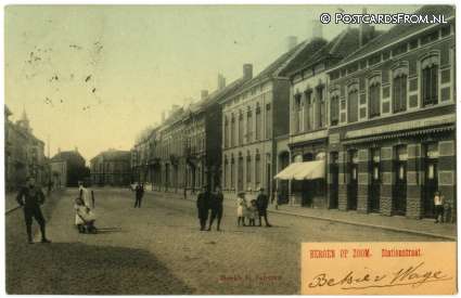 ansichtkaart: Bergen op Zoom, Stationstraat