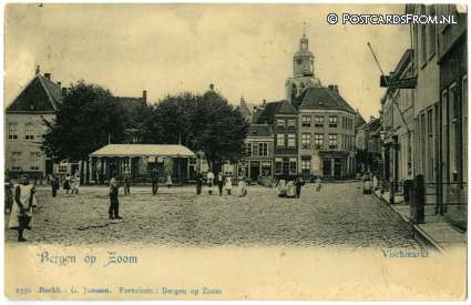 ansichtkaart: Bergen op Zoom, Vischmarkt