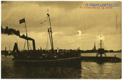ansichtkaart: Lemmer, De Lemmerhaven bij avond