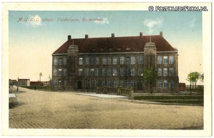 ansichtkaart: Rotterdam, M.U.L.O. school, Polderlaan