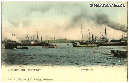 ansichtkaart: Rotterdam, Maasgezicht