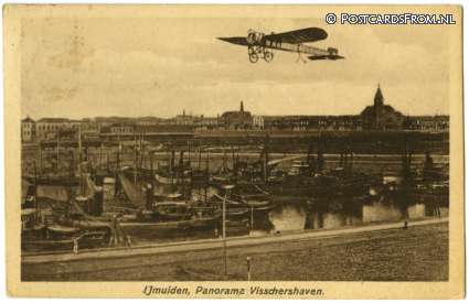 IJmuiden, Panorama Visschershaven ansichtkaart: IJmuiden, Panorama Visschershaven