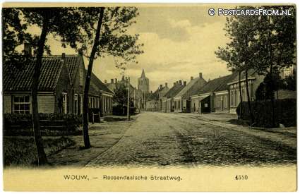 ansichtkaart: Wouw, Roosendaalsche Straatweg