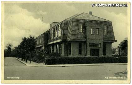 Hoofddorp, Openbare School ansichtkaart: Hoofddorp, Openbare School