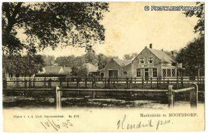 Hoofddorp, Cafe Marktzicht ansichtkaart: Hoofddorp, Cafe Marktzicht