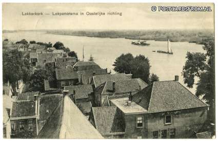 ansichtkaart: Lekkerkerk, Lekpanorama in Oostelijke richting