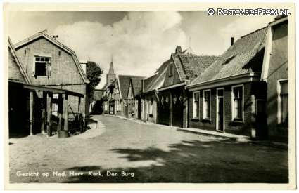 ansichtkaart: Den Burg, Gezicht op Ned. Herv. Kerk