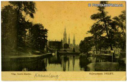 ansichtkaart: Delft, Gasfabriek