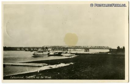 ansichtkaart: Zaltbommel, Gezicht op de Waal