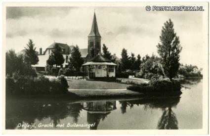 ansichtkaart: Delfzijl, Gracht met Buitensingel