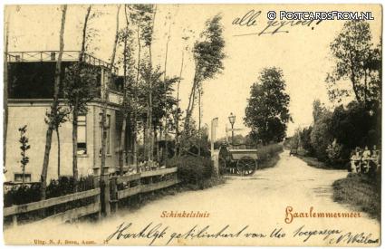 ansichtkaart: Haarlemmermeer, Schinkelsluis. Cafe