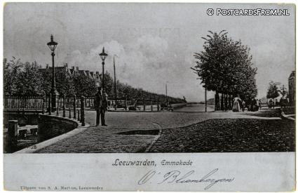 ansichtkaart: Leeuwarden, Emmakade