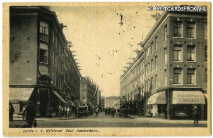 Amsterdam, Zuid. Eerste v.d. Helstraat ansichtkaart: Amsterdam, Zuid. Eerste v.d. Helstraat