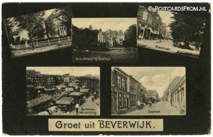 ansichtkaart: Beverwijk, Groet uit. Aardbeienverzending