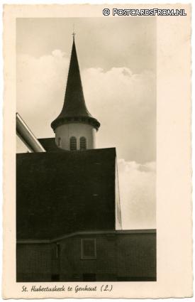 Genhout, St. Hubertuskerk ansichtkaart: Genhout, St. Hubertuskerk