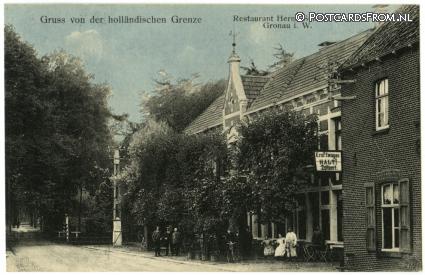 Glane, Gruss von hollandischen Grenze. Rest. Herm. Schmeing, Gronau ansichtkaart: Glane, Gruss von hollandischen Grenze. Rest. Herm. Schmeing, Gronau