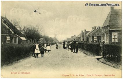 ansichtkaart: Driesum, Groet uit