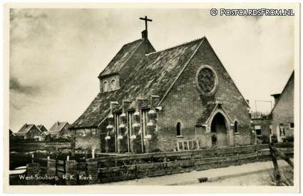 ansichtkaart: West-Souburg, R.K. Kerk