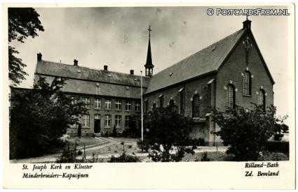 Rilland, Bath. St. Joseph Kerk en Klooster Minderbroeders-Kapucijnen ansichtkaart: Rilland, Bath. St. Joseph Kerk en Klooster Minderbroeders-Kapucijnen