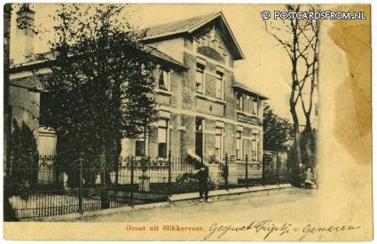 ansichtkaart: Slikkerveer, Groet uit