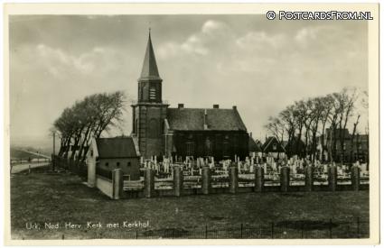 Urk, Ned. Herv. Kerk met Kerkhof ansichtkaart: Urk, Ned. Herv. Kerk met Kerkhof