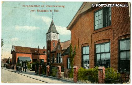 Urk, Burgemeester en Docterswoning met Raadhuis ansichtkaart: Urk, Burgemeester en Docterswoning met Raadhuis