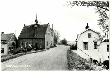 ansichtkaart: Hellouw, Herv. Kerk