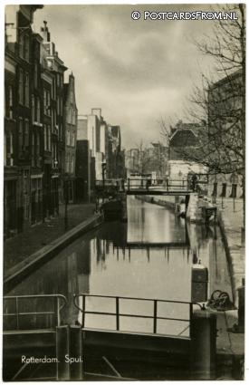 ansichtkaart: Rotterdam, Spui