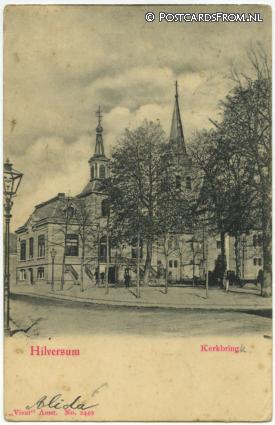 ansichtkaart: Hilversum, Kerkbrink